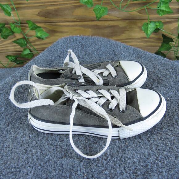 Converse Boys Sneaker Low Top Sz T 11 Medium Gray Fabric Zip - Picture 3 of 5